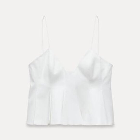 ZW COLLECTION NWT ZARA GODET STRAPPY TOP SZ L & BOX PLEAT MIDI SKIRT SZ M - Picture 1 of 2